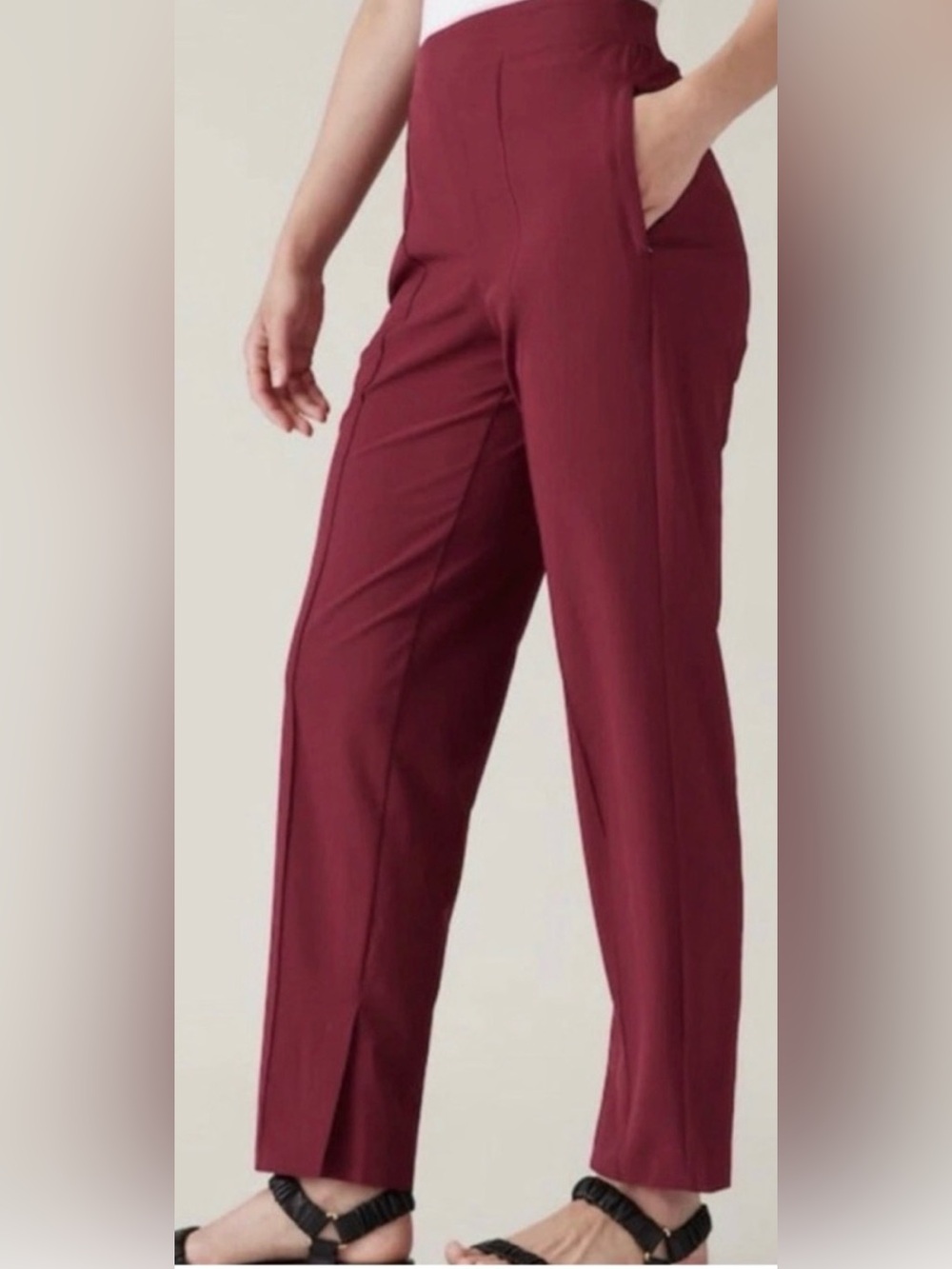 ATHLETA BROOKLYN ANKLE PANT RUBBER-BAND RED SZ 8